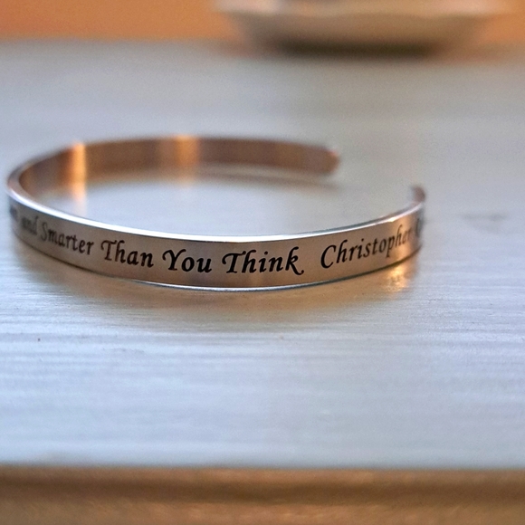 Brand new Silver bracelet with a quote by Christopher Robin..."You're Braver Tha - Picture 5 of 6